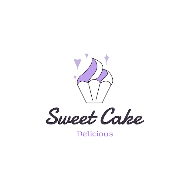 Paars schattig cake-logo