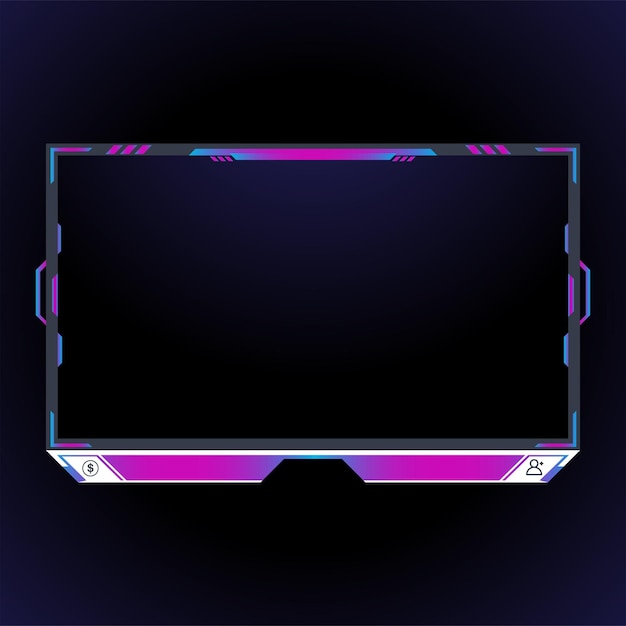 Paars stream gaming frame-ontwerp