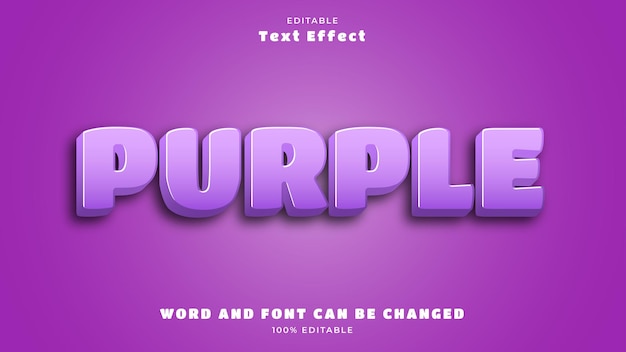 Vector paars teksteffect met paarse paletkleur