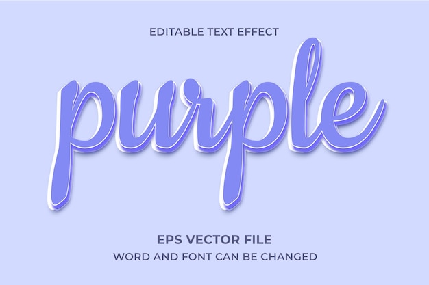 Vector paarse bewerkbare teksteffectsjabloon