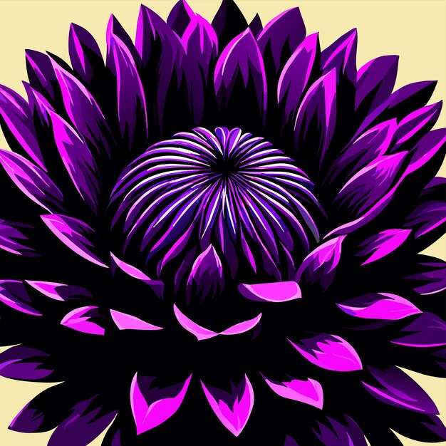 paarse bloem en blad vector illustratie