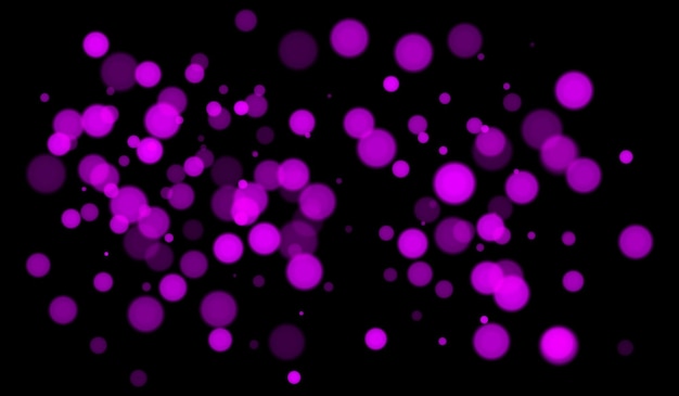 Paarse bokeh achtergrond met zachte gloeiende cirkels op donkere achtergrond Zacht lichtvervaag effect voor abstracte futuristische of feestelijke vectorontwerpen en overlays
