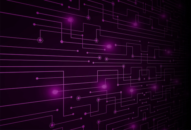 paarse cyber circuit toekomstige technologie concept achtergrond