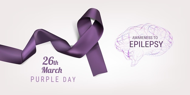 Paarse dag voor bewustzijn tot wereld epilepsie dag op 26 maart