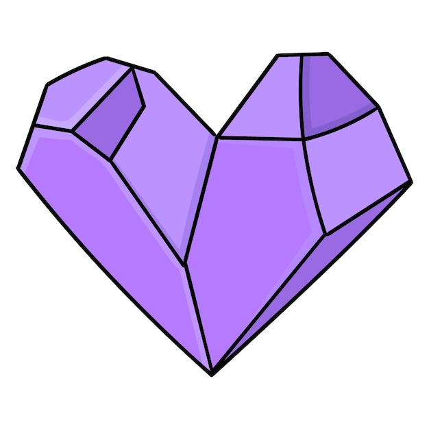 Paarse diamant liefde valentijn doodle pictogram tekening