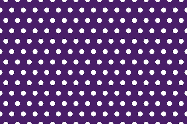 Paarse en witte polka dot patroon vector. Witte grote cirkels met een paarse achtergrond.