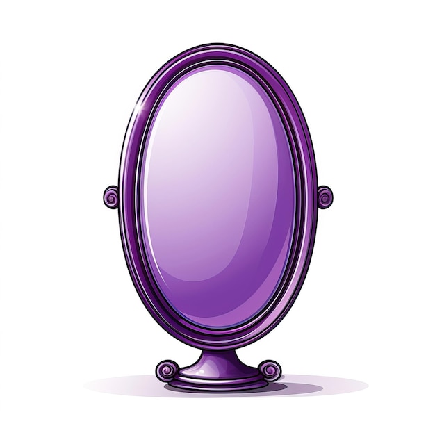 Vector paarse kleur spiegel cartoon vector witte achtergrond isola
