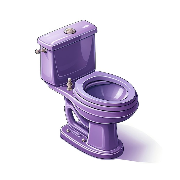 Vector paarse kleur toilet isometrische vector witte achtergrond iso