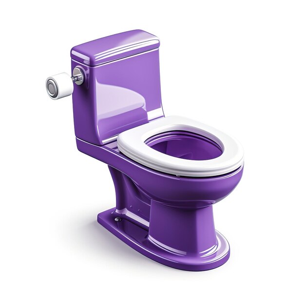 Vector paarse kleur toilet isometrische vector witte achtergrond iso