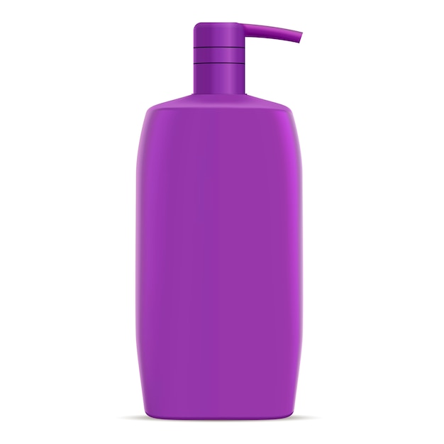 Paarse shampoo fles. Baby haar cosmetica