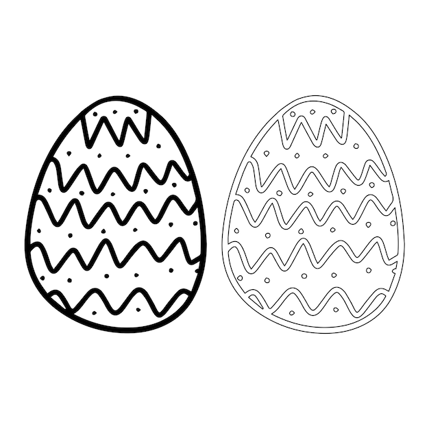 Paasei in doodle stijl Gelukkig Pasen hand getrokken geïsoleerd op witte achtergrond Schets eieren voor kaarten logo's vakantie Vectorillustratie