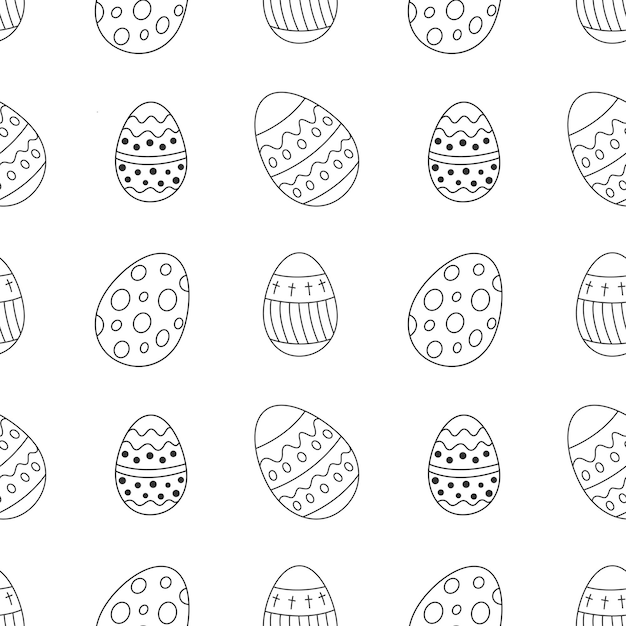 Paaseieren gelast patroon in doodle stijl. vieringsachtergrond voor print en ontwerp
