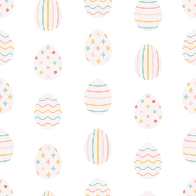 Paaseieren met naadloos patroon gekleurde kleurrijke eieren Vrolijk Pasen