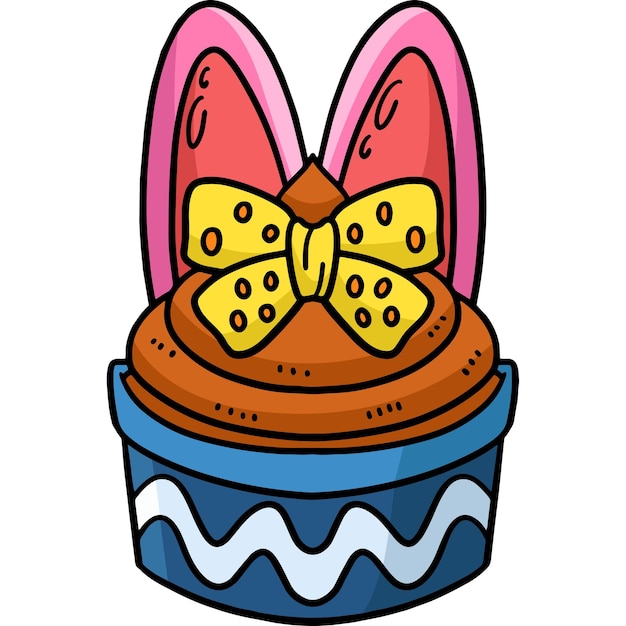 Paashaas Cupcake met lint Cartoon Clipart