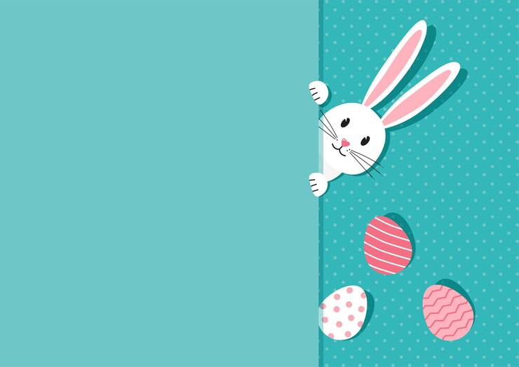 Vector paashaas vector achtergrond oren rabbir met eieren papieren kaart grappige dieren vakantie illustratie