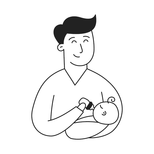 Paced bottle feeding Hand Drawn Kid and Family doodle icon