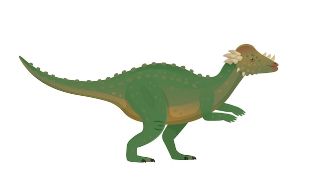 Vector pachycephalosaurus green dinosaurvector cartoon dinosaur