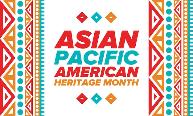 Vector pacific american heritage month aziatische amerikanen en pacific islanders in de vs vectorkunst