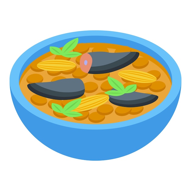 Vector pacific food soup icon isometric vector sardine fish ocean can