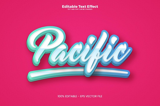 Pacific-teksteffect in moderne trendstijl