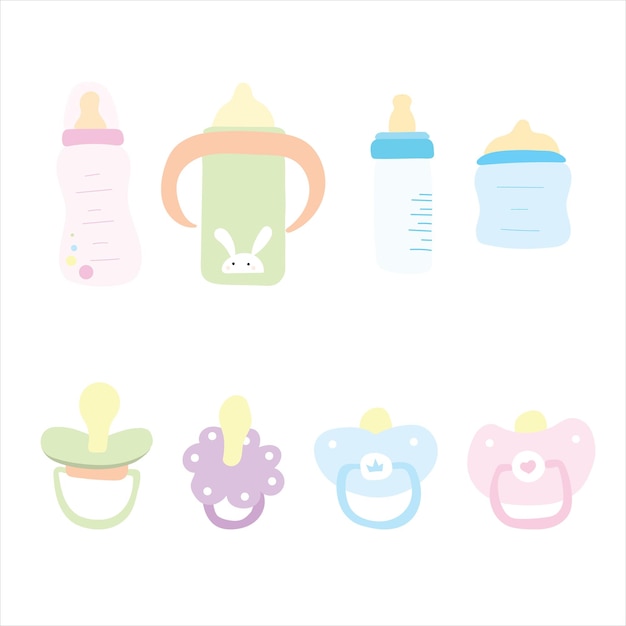 Vector pacifier bottle set