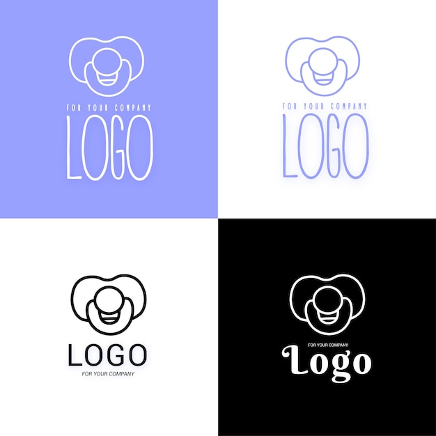 pacifier icons baby care logo pacifier logotype for web design or company isolated vector eps ai