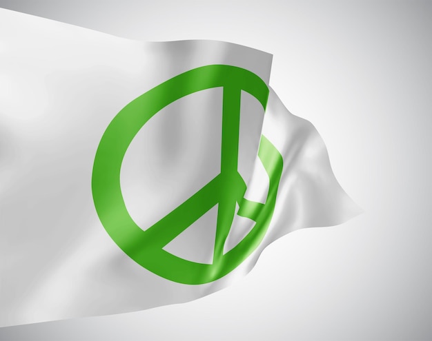 Pacifism, vector 3d flag isolated on white background