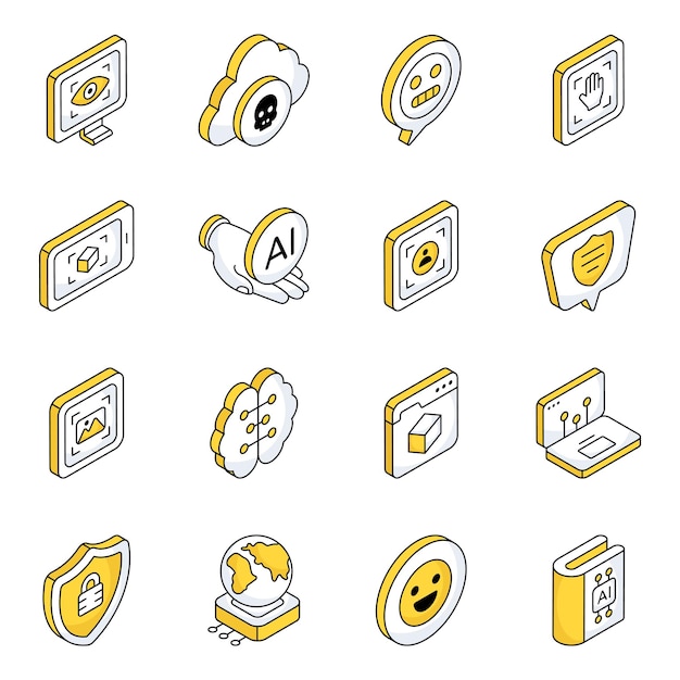 Pack of ai flat icons