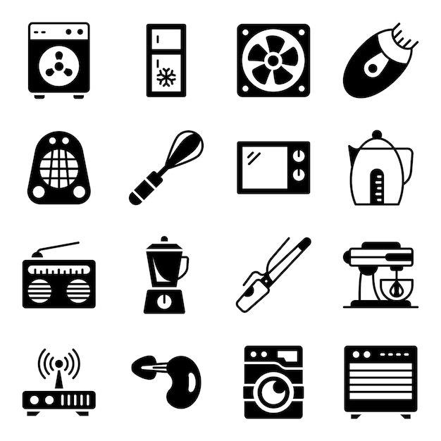 Pack of Appliance glyph Icons