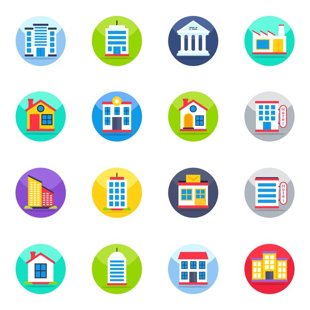 Pack of Architecture Flat Icons