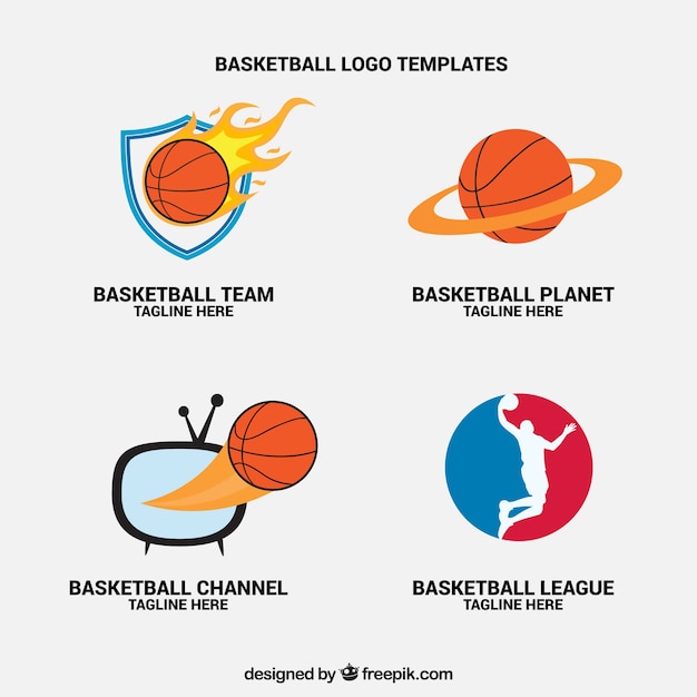 Vector pack of basketball tv channel logos