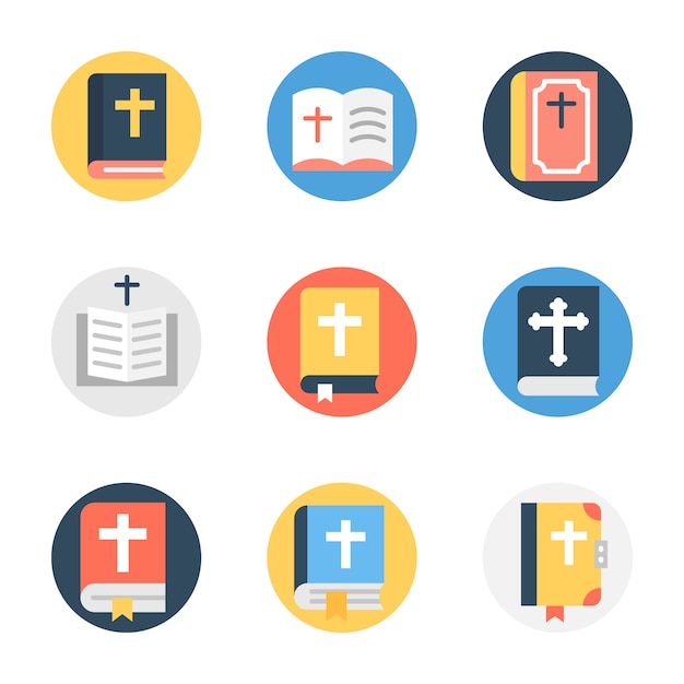 Pack of bible flat rounded icon