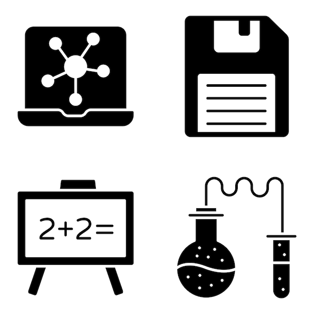 Vector pack of binary idea glyph icons