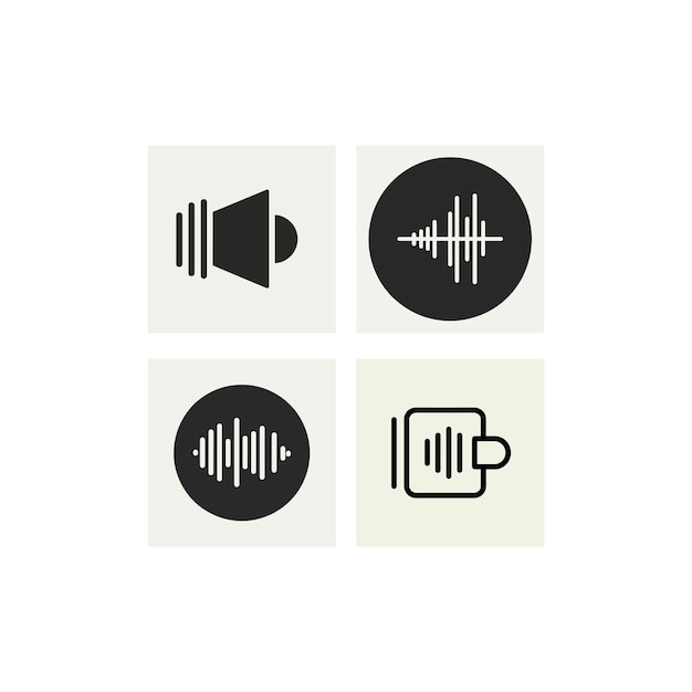 Pack Of Black Sound Icon Vector