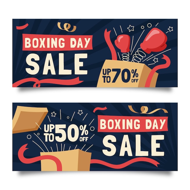 Pack of boxing day event banners