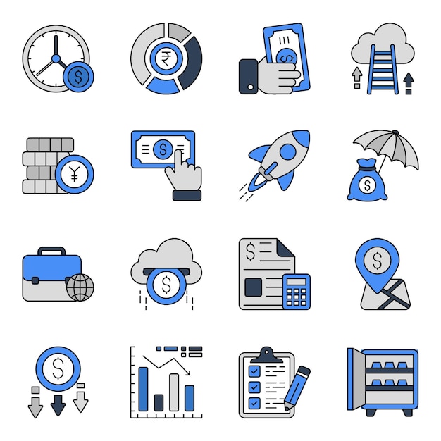 Pack of Business and Commerce Flat Icons