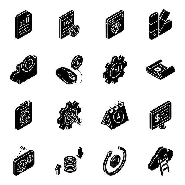 Pack of Business and Finance Flat Icons