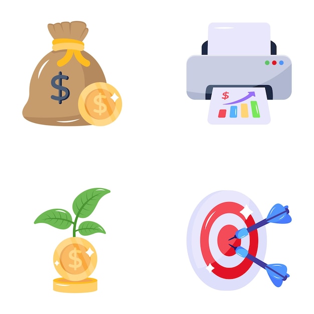 Pack of business flat icons