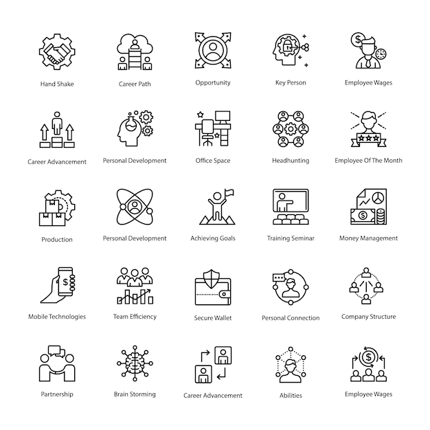 Pack of business management vector icons