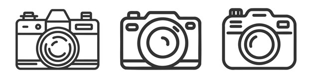 カメラ アイコン パック カメラ オン ホワイト バックグラウンド アイコン セット コレクション