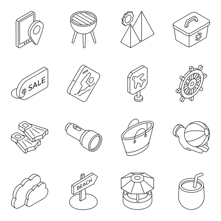Vector pack of camping flat icon