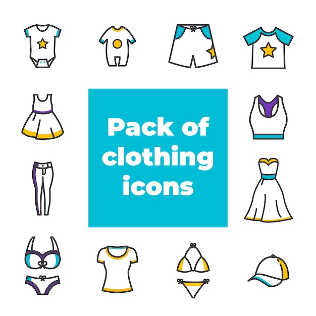 Pack of clothing icons