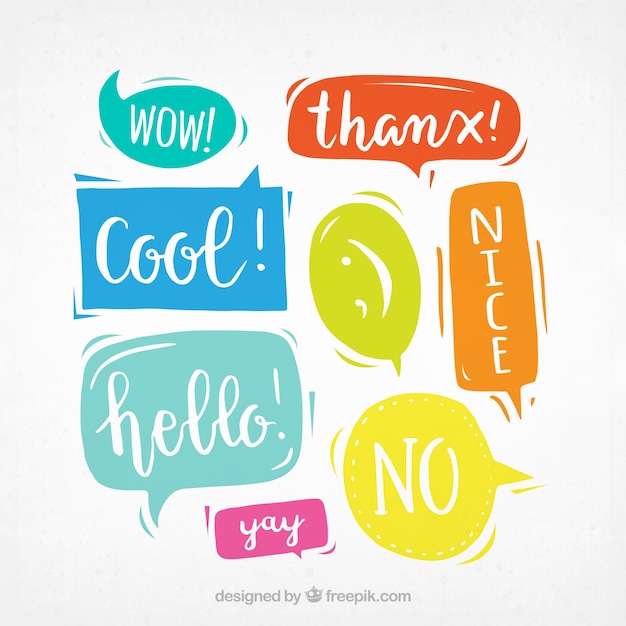 Vector pack of colorful dialogs with messages