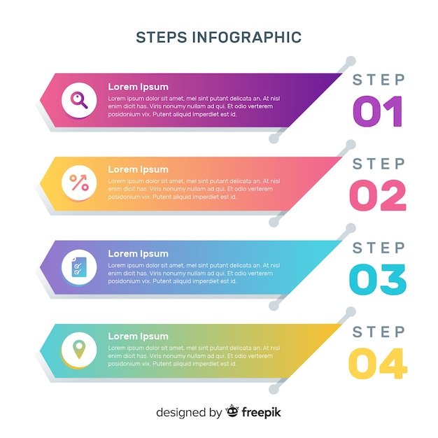 다채로운 infographic 단계 팩