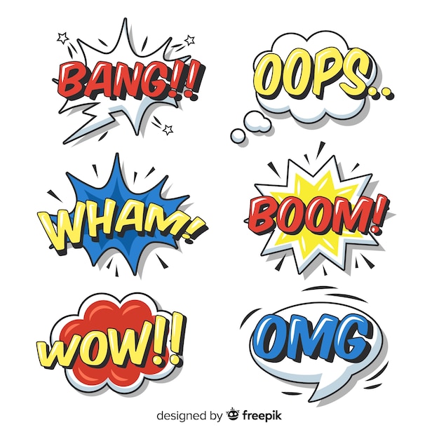 Pack of comic speech bubbles