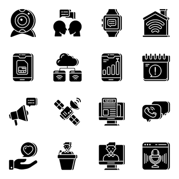 Pack of Conversation Solid Icons