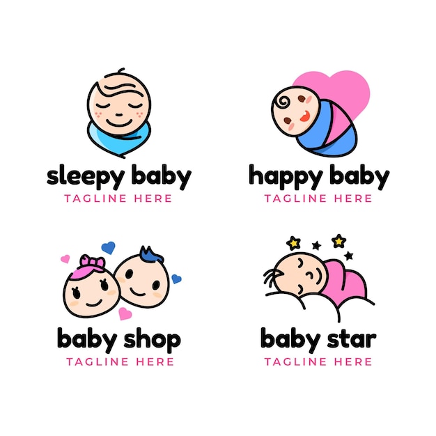 Pack of cute baby logo