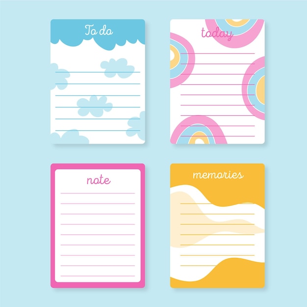 Pack of cute scrapbook notes and cards