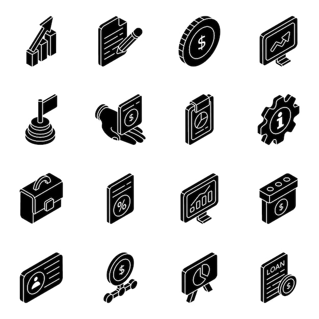 Pack of Data Flat Icons