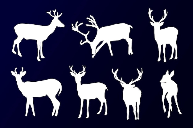 A pack of deer silhouettes with the words deer.